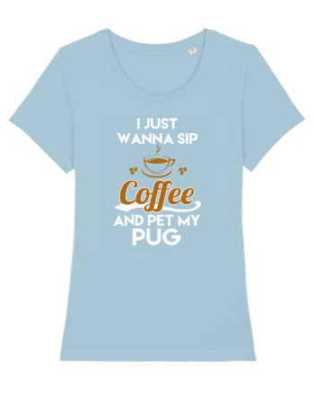 COFFEE AND PUG Sky Blue