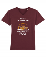 COFFEE AND PUG Tricou mânecă scurtă guler V Bărbat Presenter