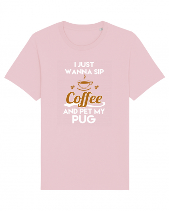 COFFEE AND PUG Cotton Pink