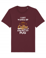 COFFEE AND PUG Tricou mânecă scurtă Unisex Rocker