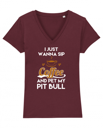 COFFEE AND PIT BULL Burgundy