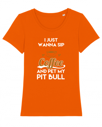 COFFEE AND PIT BULL Bright Orange