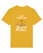 COFFEE AND PIT BULL Tricou mânecă scurtă Unisex Rocker