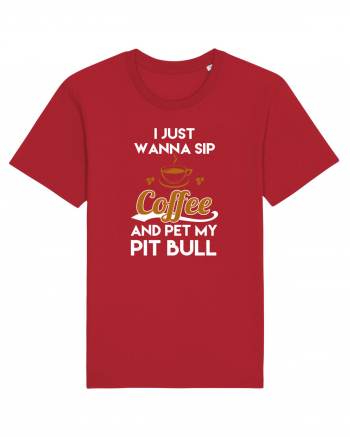 COFFEE AND PIT BULL Red