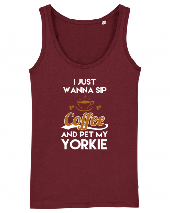 COFFEE AND YORKIE Burgundy