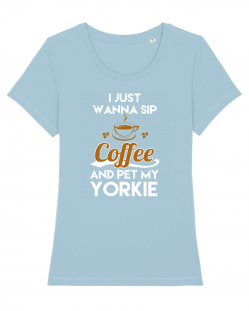 COFFEE AND YORKIE Sky Blue