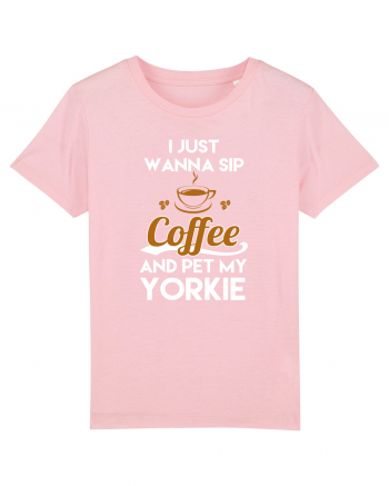 COFFEE AND YORKIE Cotton Pink