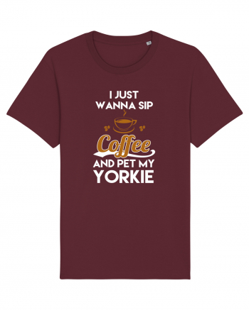 COFFEE AND YORKIE Burgundy