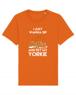 COFFEE AND YORKIE Tricou mânecă scurtă Unisex Rocker