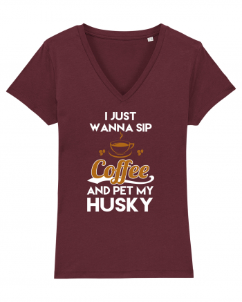 COFFEE AND HUSKY Burgundy