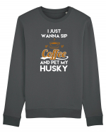 COFFEE AND HUSKY Bluză mânecă lungă Unisex Rise