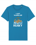 COFFEE AND HUSKY Tricou mânecă scurtă Unisex Rocker