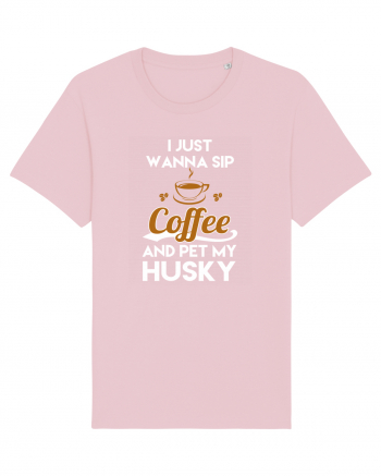 COFFEE AND HUSKY Cotton Pink