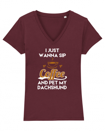 COFFEE AND DACHSHUND Burgundy