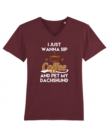 COFFEE AND DACHSHUND Burgundy