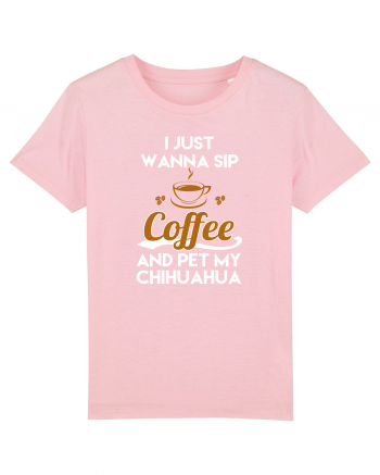 COFFEE AND CHIHUAHUA Cotton Pink