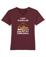 COFFEE AND CHIHUAHUA Tricou mânecă scurtă guler V Bărbat Presenter