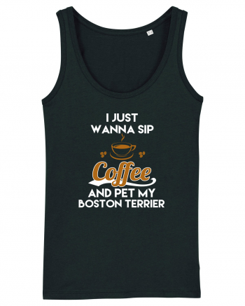 COFFEE AND BOSTON TERRIER Black