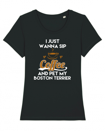 COFFEE AND BOSTON TERRIER Black