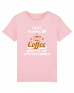 COFFEE AND BOSTON TERRIER Tricou mânecă scurtă  Copii Mini Creator