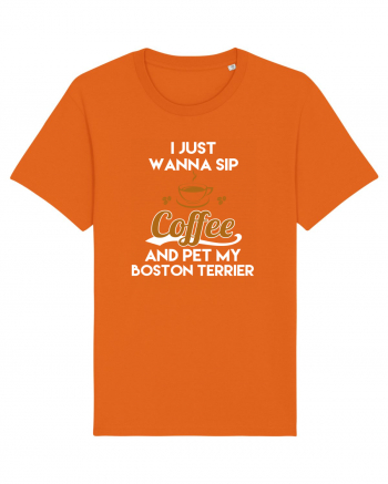 COFFEE AND BOSTON TERRIER Bright Orange