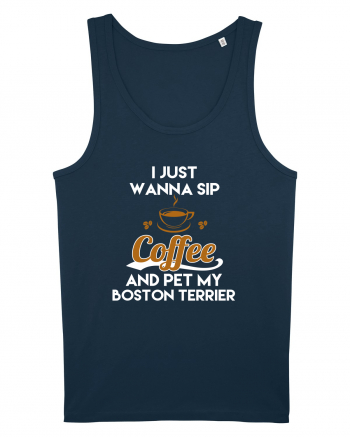 COFFEE AND BOSTON TERRIER Navy