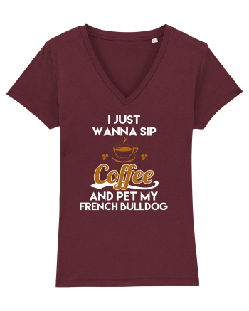 COFFEE AND FRENCH BULLDOG Burgundy