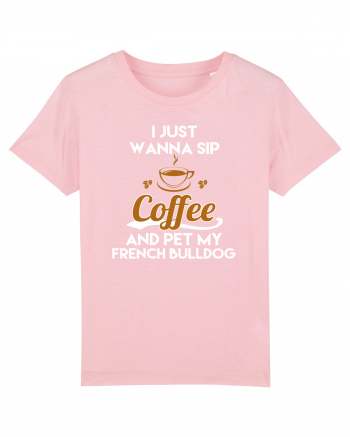 COFFEE AND FRENCH BULLDOG Cotton Pink