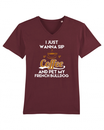 COFFEE AND FRENCH BULLDOG Burgundy