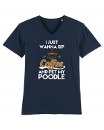 COFFEE AND POODLE Tricou mânecă scurtă guler V Bărbat Presenter