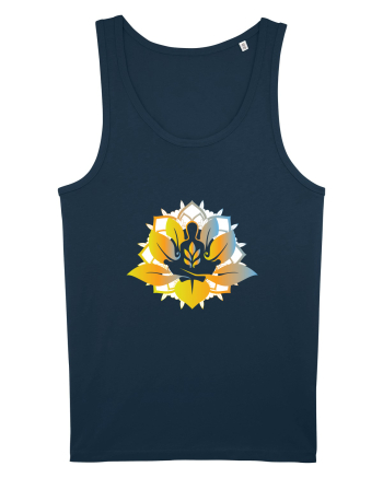 Yoga Lotus Auriu Albastru Navy