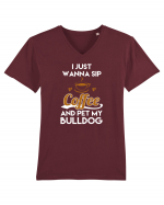 COFFEE and Bulldog Tricou mânecă scurtă guler V Bărbat Presenter