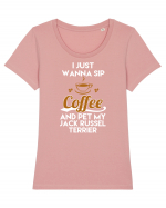 COFFEE AND DOG Tricou mânecă scurtă guler larg fitted Damă Expresser