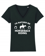 HORSEBACK RIDING Tricou mânecă scurtă guler V Damă Evoker