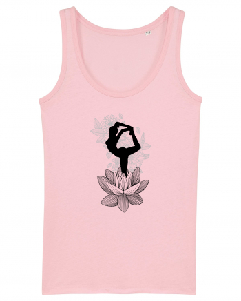 Yoga Floral Negru Cotton Pink