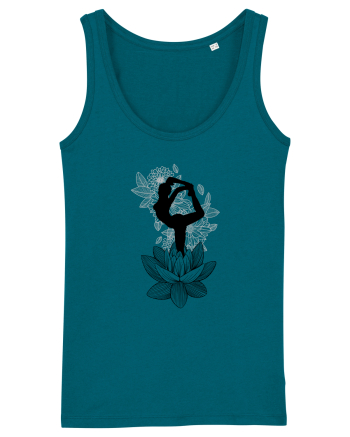 Yoga Floral Negru Ocean Depth