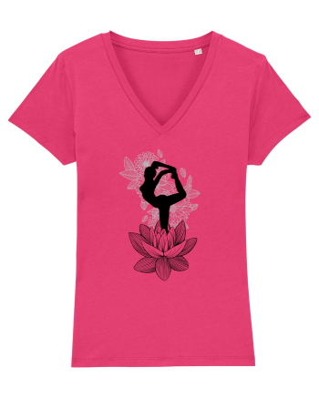 Yoga Floral Negru Raspberry