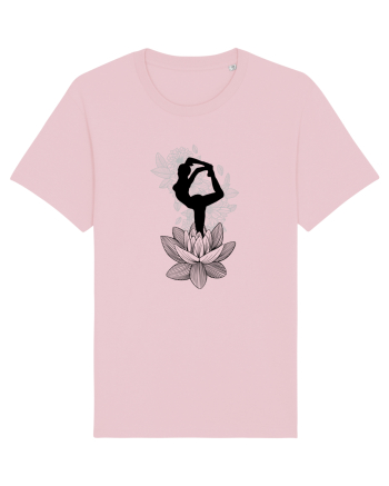 Yoga Floral Negru Cotton Pink