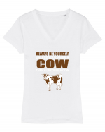 COW Tricou mânecă scurtă guler V Damă Evoker