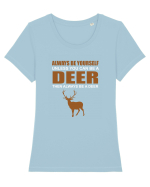 DEER Tricou mânecă scurtă guler larg fitted Damă Expresser