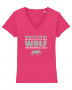 WOLF Tricou mânecă scurtă guler V Damă Evoker