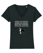 BOSTONTERRIER Tricou mânecă scurtă guler V Damă Evoker