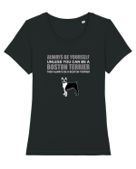 BOSTONTERRIER Tricou mânecă scurtă guler larg fitted Damă Expresser
