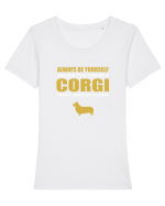 CORGI Tricou mânecă scurtă guler larg fitted Damă Expresser