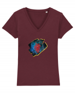 The heart of it all  Tricou mânecă scurtă guler V Damă Evoker