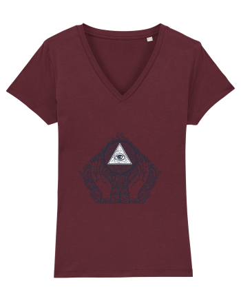 Ochi Triunghi Abstract Burgundy