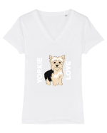 YORKIE Tricou mânecă scurtă guler V Damă Evoker