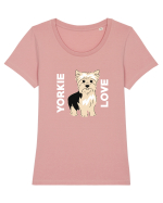 YORKIE Tricou mânecă scurtă guler larg fitted Damă Expresser