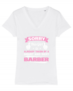 BARBER Tricou mânecă scurtă guler V Damă Evoker