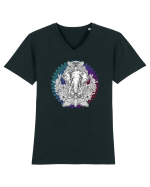 Yoga Mandala Elefant Tricou mânecă scurtă guler V Bărbat Presenter